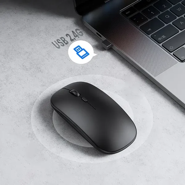 wireless rechargeable mouse matte black